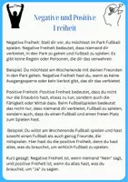 Vorschau - Arbeitsblätter - Negative und Positive Freiheit – Einfach erklärt - Deckblatt