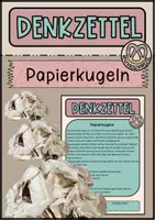 Vorschau - Arbeitsblätter - Denkzettel Papierkugeln - Abschreibtext - Deckblatt