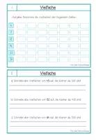 Vorschau - Fördermaterial/Inklusion - Vielfache und Teiler - Freiarbeitsmaterial - Seite 1
