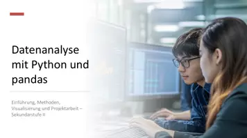 Vorschau - Präsentationen/Tafelbilder - PowerPoint-Präsentation: Datenanalyse mit Python und pandas - Deckblatt