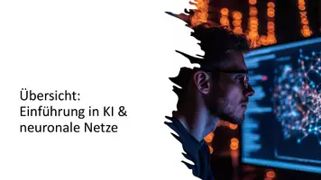 Vorschau - Präsentationen/Tafelbilder - Lehrerpräsentation: KI & neuronale Netze – 12-Folien-Paket für SEK II - Deckblatt