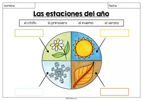 Vorschau - Arbeitsblätter - Las estaciones del año - Arbeitsblatt (mit & ohne Hilfe) - Seite 1