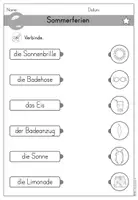 Vorschau - Arbeitsblätter - Sommerferien Sommer Arbeitsblatt Wortschatz differenziert - DaZ DaF - Seite 2