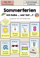 Vorschau - Spiele - Sommerferien Sommer ich habe ... wer hat ... Lesespiel - Daz Daf - Deckblatt