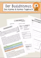 Vorschau - Arbeitsblätter - Der Buddhismus: Das Karma & Karma-Tagebuch - Deckblatt