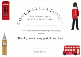Προεπισκόπηση - Άλλος τύπος υλικού - End of the year certificate for English in kindergarten - Σελίδα 1