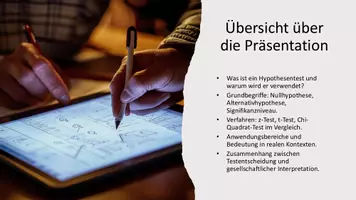 Vorschau - Präsentationen/Tafelbilder - Die Null- und Alternativhypothese - Präsentation MATHEMATIK - Seite 1