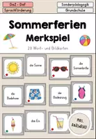 Vorschau - Spiele - Sommerferien Sommer Merkspiel - DaZ DaF - Deckblatt