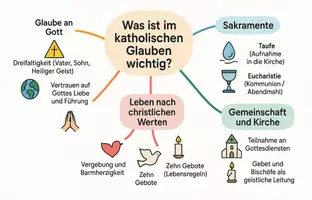 Vorschau - Arbeitsblätter - Lernposter + Arbeitsblätter zum Thema "Was ist im katholischen Glauben wichtig?" + Lösung & MP3 + Mindmap + Infografik - Seite 3