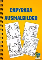 Vorschau - Mal- und Bastelvorlagen - Chill mal, Capybara! – 4 entspannte Ausmalbilder - Deckblatt