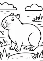 Vorschau - Mal- und Bastelvorlagen - Chill mal, Capybara! – 4 entspannte Ausmalbilder - Seite 1
