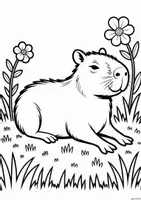 Vorschau - Mal- und Bastelvorlagen - Chill mal, Capybara! – 4 entspannte Ausmalbilder - Seite 3