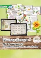 Vorschau - Unterrichtsreihen - Blütenpflanzen: interaktive Datei / Alle Wissenskarten auch zum Ausdrucken - Deckblatt