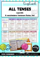 Vorschau - Mal- und Bastelvorlagen - All Tenses - Übersicht (Leporello, Faltheft) - Deckblatt