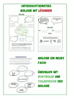 Vorschau - Arbeitsblätter - Einstieg Biologie Wortwolke und Fachgebiete - Deckblatt