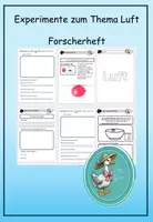 Vorschau - Arbeitsblätter - Forscherheft Luft - verschiedene Experimente - Deckblatt