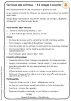 Aperçu - Matériel pour travaux manuels / dessin - Carnaval des animaux – Images à colorier avec extraits sonores - Page 1