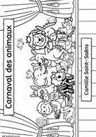 Aperçu - Matériel pour travaux manuels / dessin - Carnaval des animaux – Images à colorier avec extraits sonores - Page 2