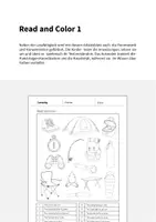 Vorschau - Mal- und Bastelvorlagen - Camping: Read and Color 1 (Englisch) - Seite 1