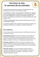 Vista previa - Manualidades / Dibujos para colorear - El carnaval de los animales – Marionetas de dedo con escenarios y bolsa - página 1