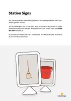 Vorschau - Stationenlernen - Cleaning: Station Signs (Englisch) - Seite 1