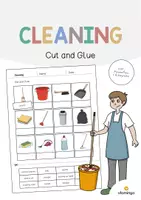 Vorschau - Mal- und Bastelvorlagen - Cleaning: Cut and Glue (Englisch) - Deckblatt