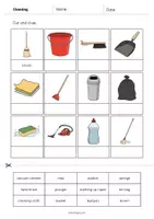 Vorschau - Mal- und Bastelvorlagen - Cleaning: Cut and Glue (Englisch) - Seite 2