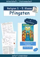 Vorschau - Unterrichtsreihen - Arbeitsheft/Stationsarbeit: Was ist Pfingsten? (3fach differenziert) - Deckblatt