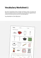 Vorschau - Arbeitsblätter - Kitchen: Vocabulary Worksheet 1 (Englisch) - Seite 1