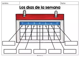 Vorschau - Arbeitsblätter - Los días de la semana - Arbeitsblatt (mit & ohne Hilfe) - Seite 1