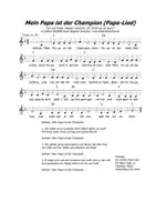 Vorschau - Anderer Materialtyp - Mein Papa ist der Champion (Papa-Lied) - LIED ZUM VATERTAG FÜR ALLE PAPAS - Seite 1