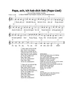 Vorschau - Anderer Materialtyp - Papa, ach, ich hab dich lieb (Papa-Lied) - LIED ZUM VATERTAG FÜR ALLE PAPAS - Seite 1