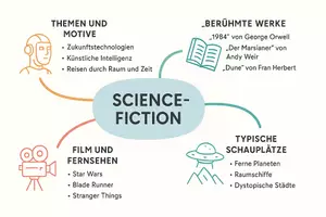 Vorschau - Arbeitsblätter - Lernposter + Arbeitsblätter zum Thema "Science-Fiction" + Lösung & MP3 + Mindmap + Infografik - Seite 3