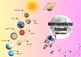 Vorschau - Mal- und Bastelvorlagen - Weltraumstarke Freunde - Seite 1