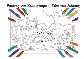 Προεπισκόπηση - Υποδείγματα ζωγραφικής και χειροτεχνίας - 20 Εικόνες για Χρωματισμό – Ζώα του Δάσους - Εξώφυλλο