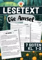 Vorschau - Arbeitsblätter - Lesetext - Die Amsel (Klasse 1-2) - Deckblatt