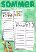 Vorschau - Arbeitsblätter - Mein Sommer von A bis Z - Kreatives Schreiben über die Sommerferien - Deckblatt