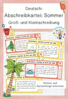 Vorschau - Aufgabenkarten - Abschreibkartei: Sommer (Groß- und Kleinschreibung) - Deckblatt