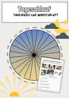 Vorschau - Arbeitsblätter - Tagesablauf: Tageskreis und Arbeitsblatt (DaF/DaZ) - Deckblatt