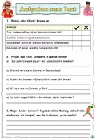 Vorschau - Arbeitsblätter - Lesetext mit Aufgaben "Sommer in Deutschland" DaZ / DaF / Deutsch - Seite 2
