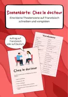 Vorschau - Aufgabenkarten - Scène de théâtre: Chez le docteur - Deckblatt