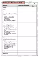 Vorschau - Arbeitsblätter - Schreibplan: Brief (persönlich) - Seite 1