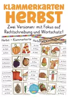 Aperçu - Apprentissages en autonomie - Allemand Deutsch Klammerkarten Herbst - Page de couverture