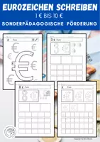 Vorschau - Arbeitsblätter - Eurozeichen schreiben, 1 Euro bis 10 Euro - Deckblatt