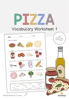 Vorschau - Arbeitsblätter - Pizza: Vocabulary Worksheet 1 (Englisch) - Deckblatt