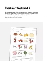 Vorschau - Arbeitsblätter - Pizza: Vocabulary Worksheet 1 (Englisch) - Seite 1