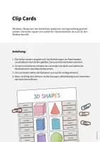 Vorschau - Stationenlernen - 3D Shapes: Clip Cards / Klammerkarten (Englisch) - Seite 1