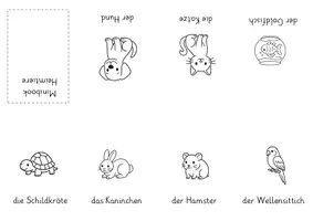 Vorschau - Arbeitsblätter - Minibooks Heimtiere - 4 Vorlagen - Seite 1