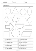 Vorschau - Mal- und Bastelvorlagen - 2D Shapes: Read and Color 1 (Englisch) - Seite 2
