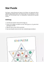Vorschau - Mal- und Bastelvorlagen - 2D Shapes: Star Puzzle (Englisch) - Seite 1
